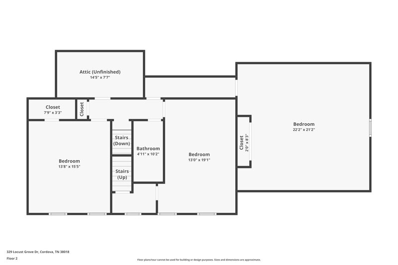 1,940/Mo, 329 Locust Grove Dr Memphis, TN 38018 Floor Plan View 2