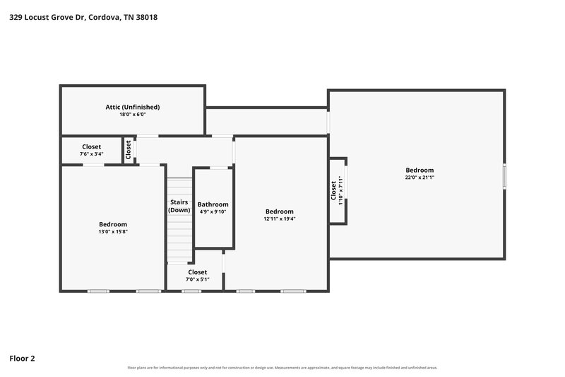 2,075/Mo, 329 Locust Grove Dr Memphis, TN 38018 Floor Plan View 2