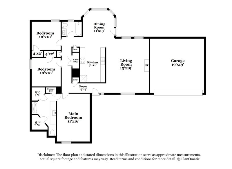 1,720/Mo, 6136 Cherokee Dr Olive Branch, MS 38654 Floor Plan View