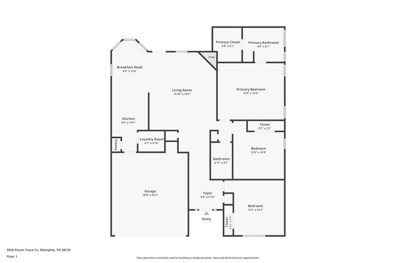 1,750/Mo, 3920 Pecan Trace Cv Memphis, TN 38135 Floor Plan View
