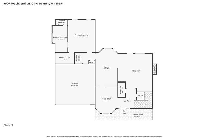 0/Mo, 5606 Southbend Olive Branch, MS 38654 Floor Plan View