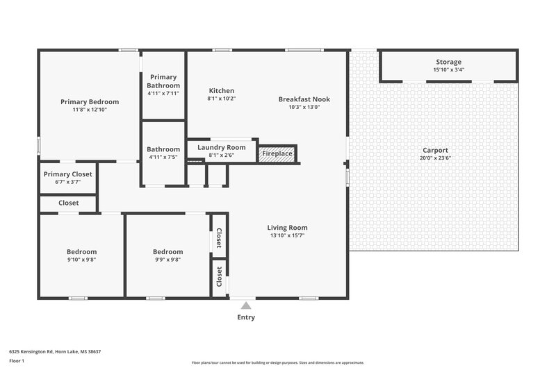 1,380/Mo, 6325 Kensington Rd Horn Lake, MS 38637 Floor Plan View