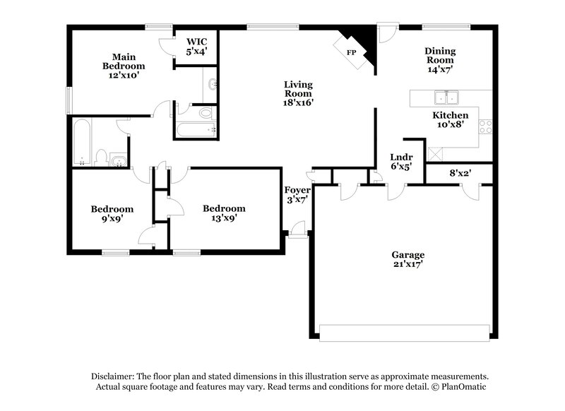 1,470/Mo, 7301 Dunbarton Dr Horn Lake, MS 38637 Floor Plan View