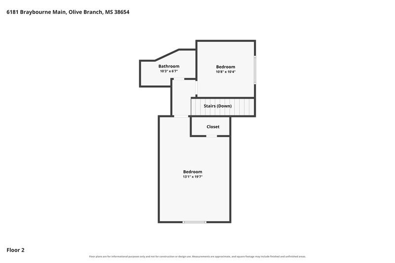 2,295/Mo, 6181 Braybourne Main Olive Branch, MS 38654 Floor Plan View 2