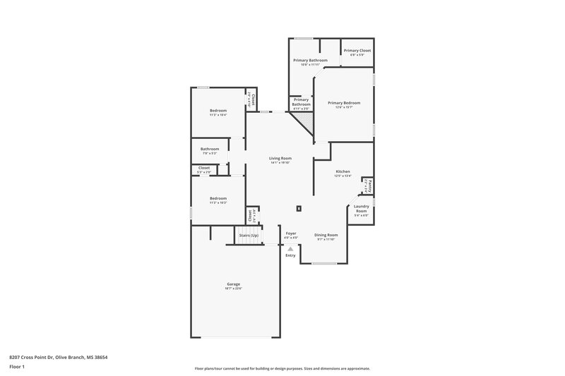 1,695/Mo, 8207 Crosspointe Dr Olive Branch, MS 38654 Floor Plan View