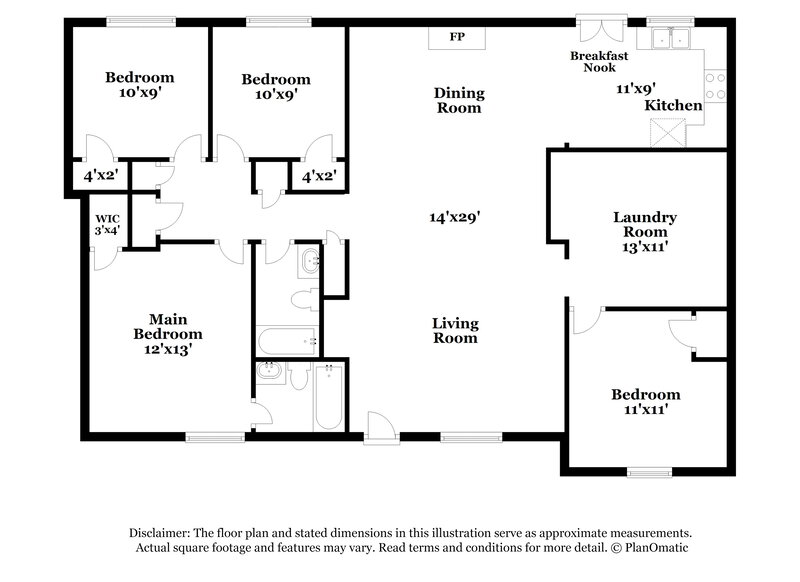 1,705/Mo, 732 Charter Oak Dr Southaven, MS 38671 Floorplan View