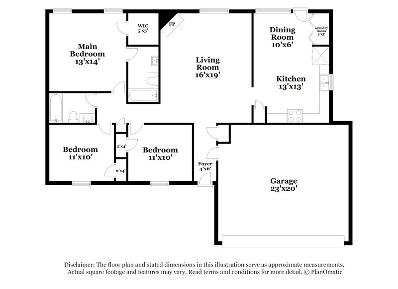 1,560/Mo, 6932 Wrenwood Dr Horn Lake, MS 38637 Floor Plan View