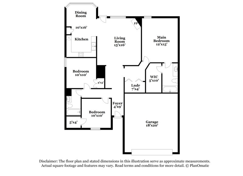 1,630/Mo, 7309 Lee Ann Dr Horn Lake, MS 38637 Floorplan View
