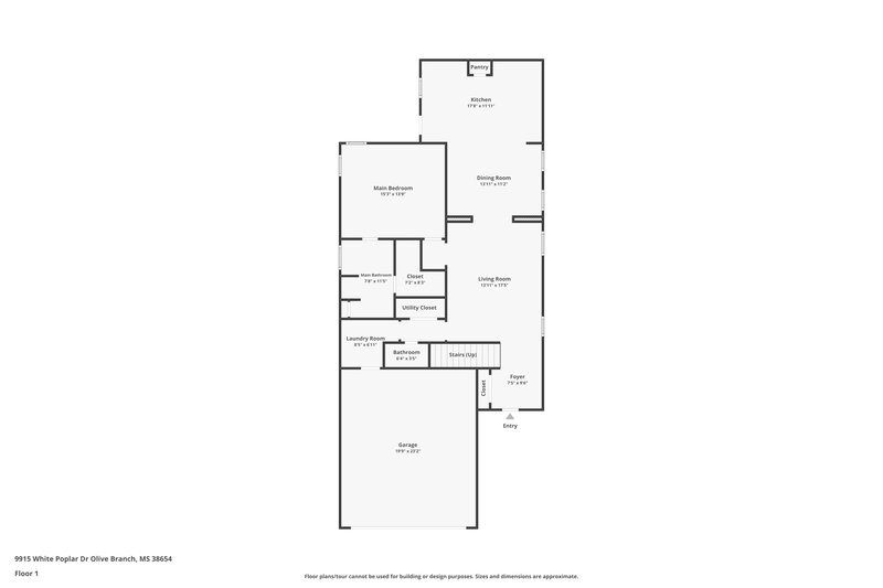 1,805/Mo, 9915 White Poplar Dr Olive Branch, MS 38654 Floor Plan View
