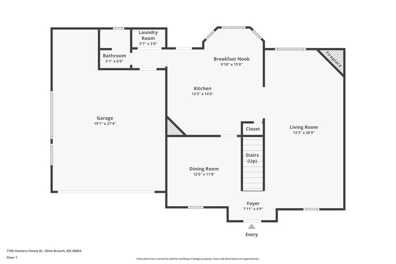 2,090/Mo, 7195 Hunters Forest Drive Olive Branch, MS 38654 Floor Plan View