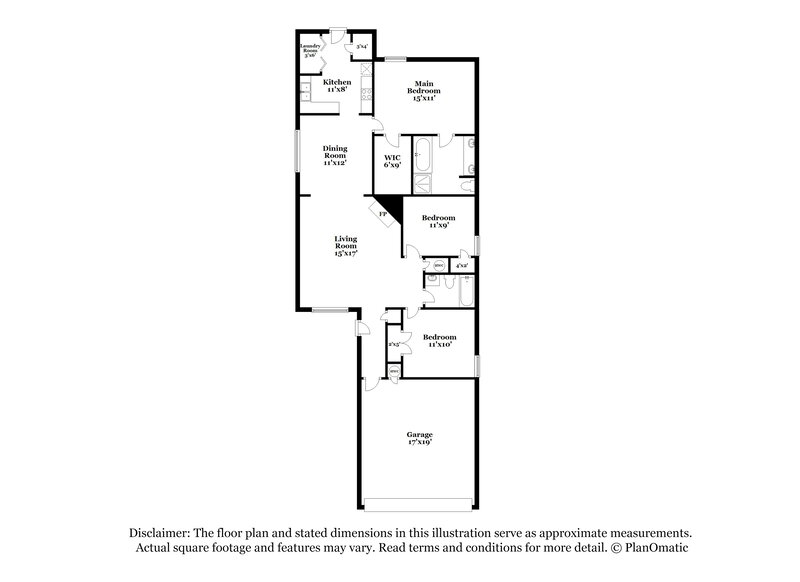 1,490/Mo, 5440 Pollard Dr Southaven, MS 38671 Floor Plan View