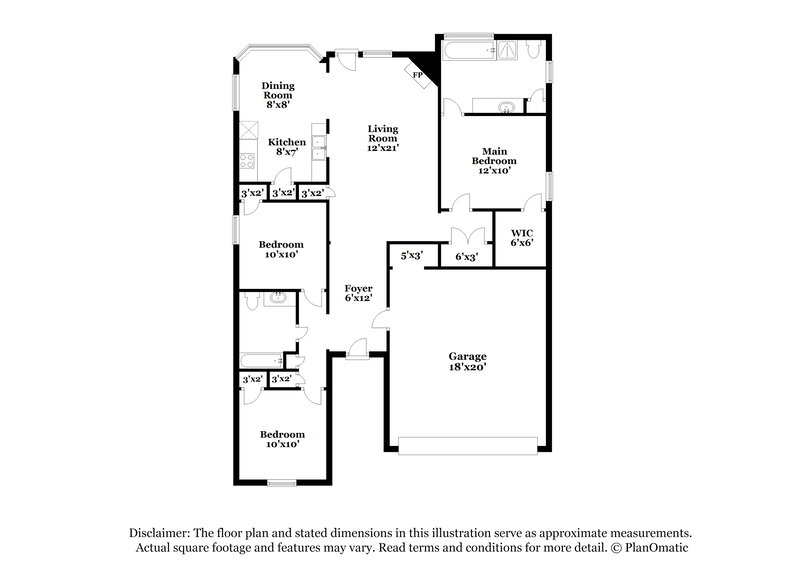 1,705/Mo, 7642 Fox Hunt Dr E Olive Branch, MS 38654 Floor Plan View