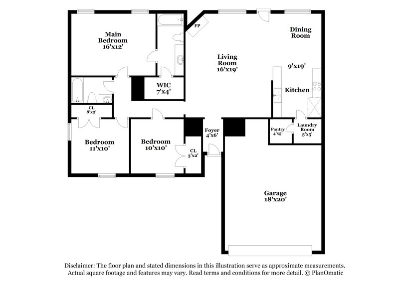 1,585/Mo, 1979 Cresent Ln Southaven, MS 38671 Floor Plan View