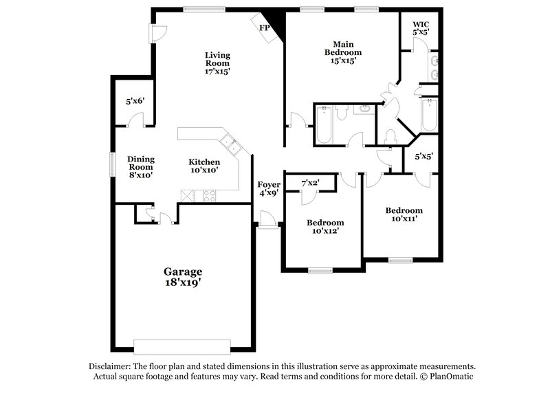1,770/Mo, 9940 Stephenson Ln Olive Branch, MS 38654 Floor Plan View