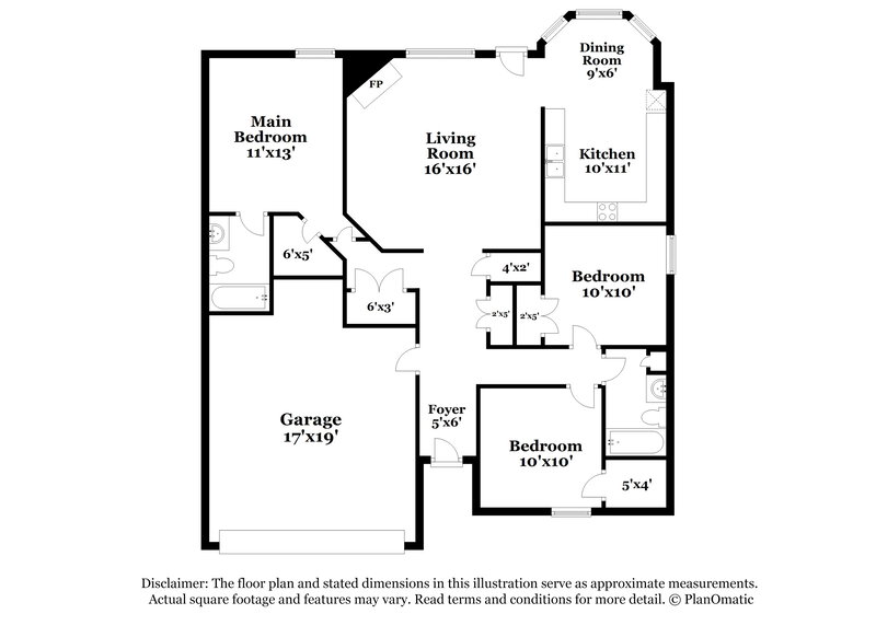 1,665/Mo, 7380 Jennifer Dr Horn Lake, MS 38637 Floor Plan View