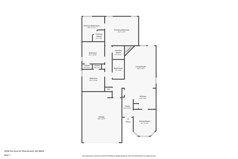 1,720/Mo, 10230 Fox Hunt Dr Olive Branch, MS 38654 Floor Plan View