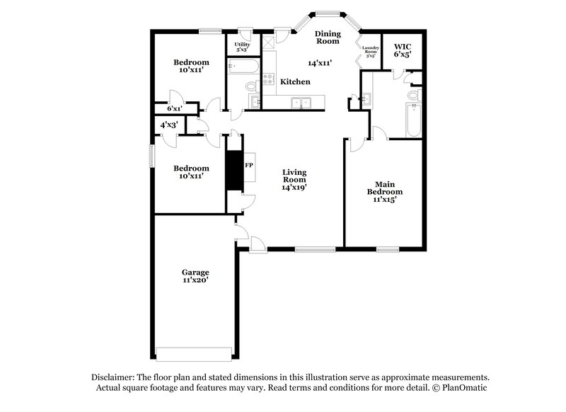 1,630/Mo, 2916 Churchwell Dr Horn Lake, MS 38637 Floor Plan View