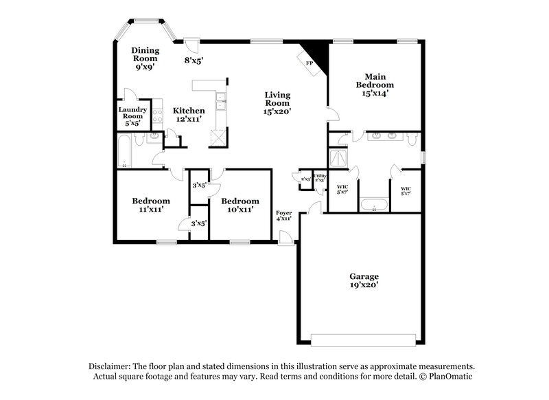 2,090/Mo, 7394 Paddock Cove Southaven, MS 38671 Floor Plan View