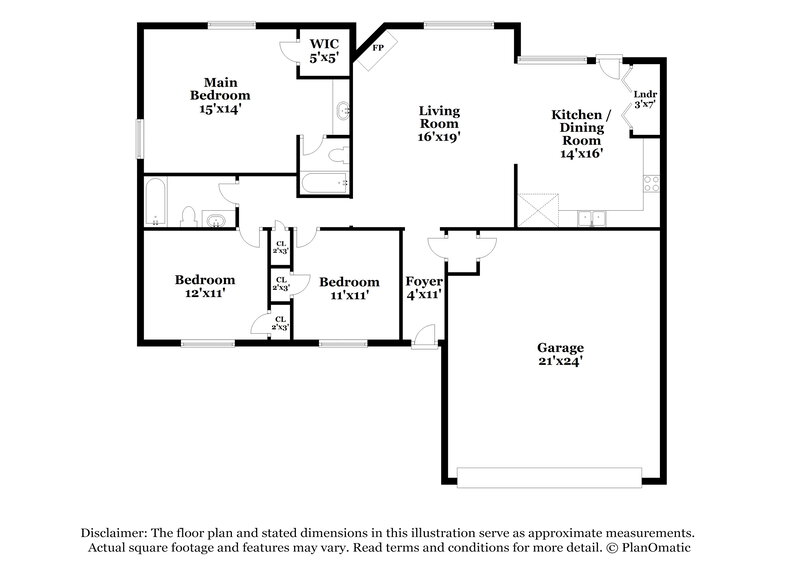 1,575/Mo, 9195 Belmont Dr Southaven, MS 38671 Floor Plan View