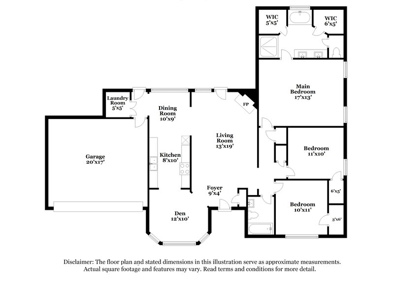 1,700/Mo, 4078 Shadow Glen Dr Horn Lake, MS 38637 Floor Plan View