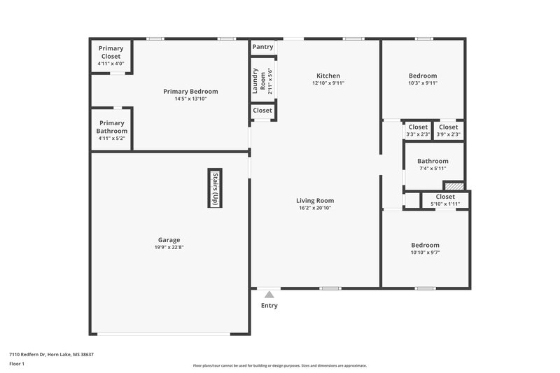 1,455/Mo, 7110 Redfern Dr Horn Lake, MS 38637 Floor Plan View