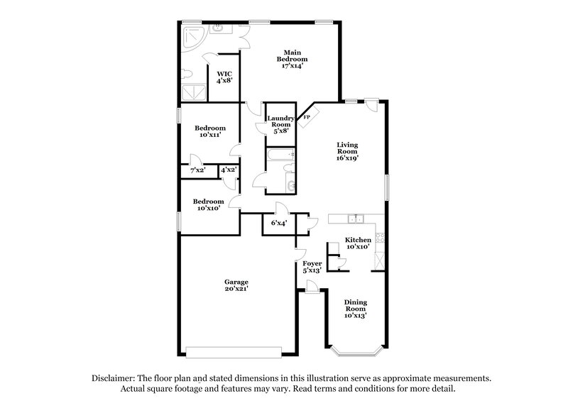 1,565/Mo, 9864 Milestone Circle Olive Branch, MS 38654 Floor Plan View