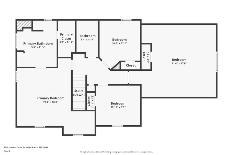 1,800/Mo, 7150 Hunters Forest Dr Olive Branch, MS 38654 Floor Plan View 2