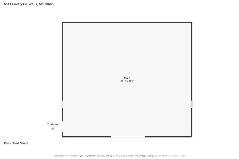 1,880/Mo, 6511 Firefly Cove Walls, MS 38680 Floor Plan View