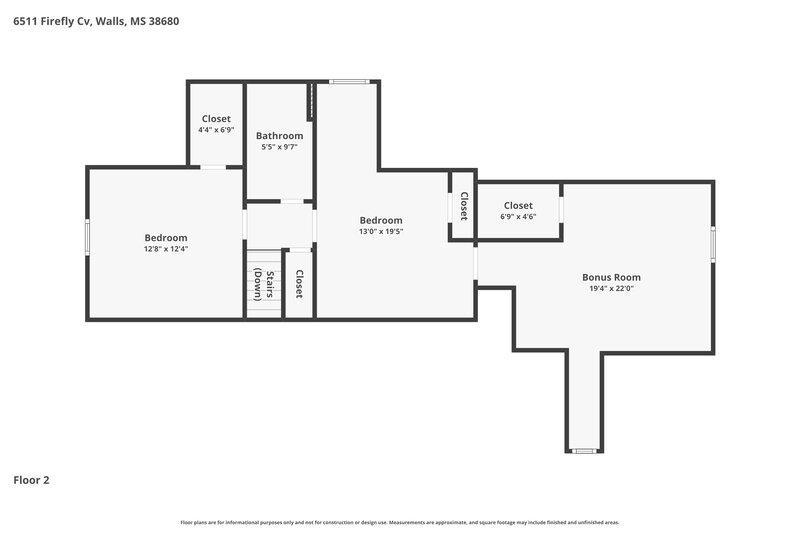 1,880/Mo, 6511 Firefly Cove Walls, MS 38680 Floor Plan View 3