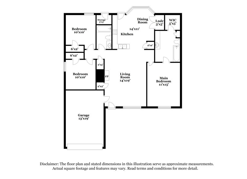 1,820/Mo, 6205 Liberty Estates Dr Walls, MS 38680 Floor Plan View
