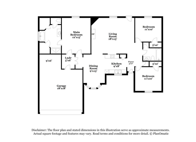 1,680/Mo, 2626 Pintail Dr Horn Lake, MS 38637 Floor Plan View