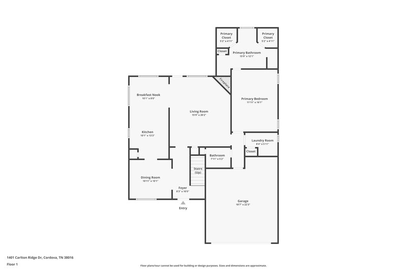 1,795/Mo, 1401 Carlton Ridge Dr Cordova, TN 38016 Floor Plan View