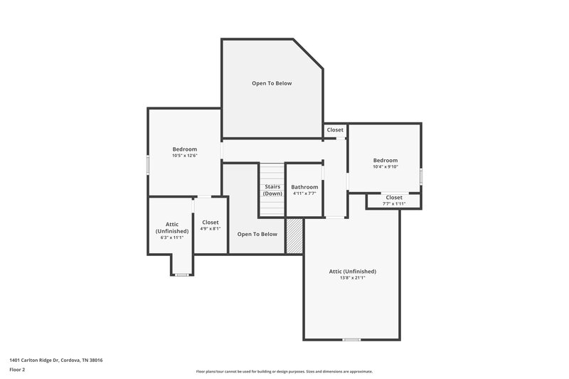 1,795/Mo, 1401 Carlton Ridge Dr Cordova, TN 38016 Floor Plan View 2