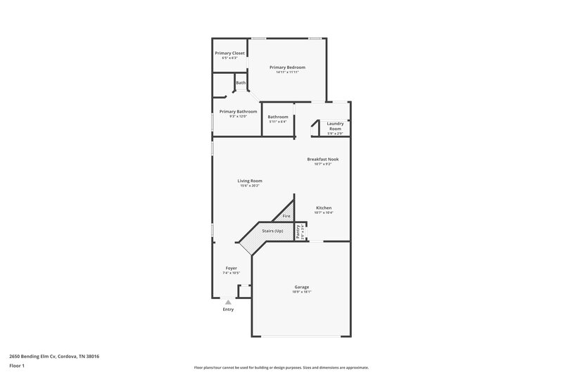 1,685/Mo, 2650 Bending Elm Cove Cordova, TN 38016 Floor Plan View