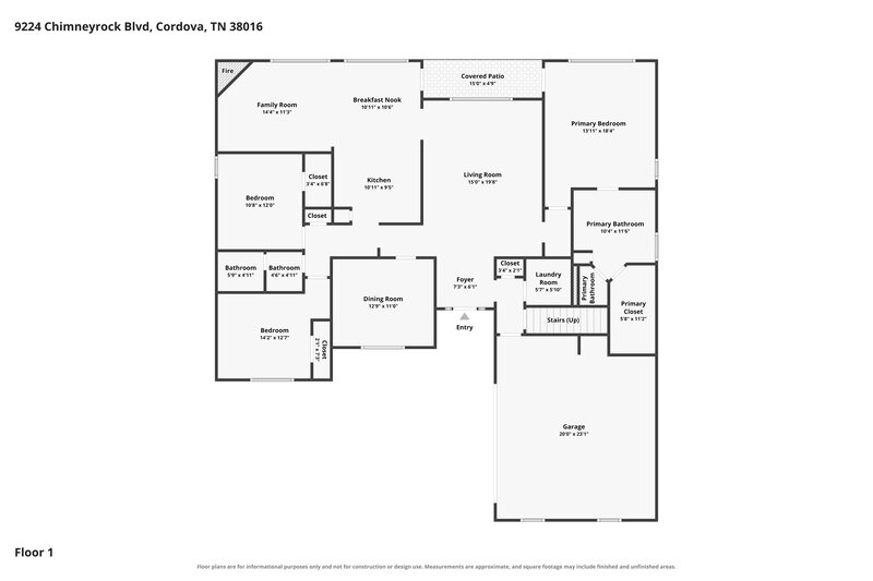 2,190/Mo, 9224 Chimneyrock Blvd Cordova, TN 38016 Floor Plan View