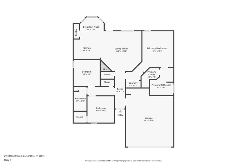 1,705/Mo, 2184 Stone Stream Dr Cordova, TN 38016 Floor Plan View