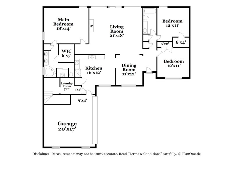 2,115/Mo, 1964 Bohemia Dr Cordova, TN 38016 Floor Plan View