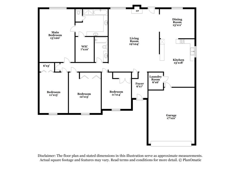 1,770/Mo, 751 Cedar Brake Dr Cordova, TN 38018 Floor Plan View