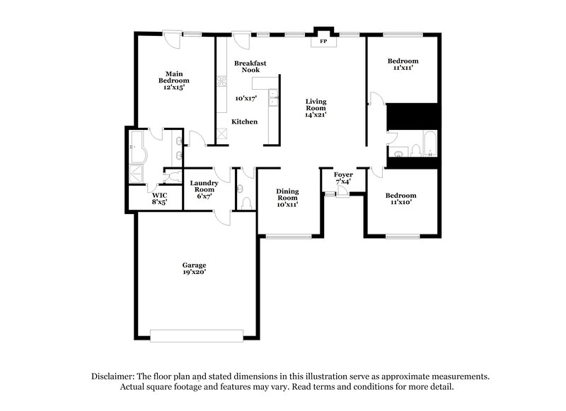 1,940/Mo, 8538 Overcup Oaks Dr Cordova, TN 38018 Floor Plan View