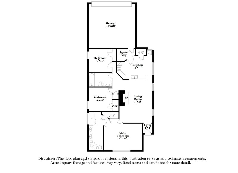 1,560/Mo, 6859 Show Boat Ln Cordova, TN 38018 Floorplan View