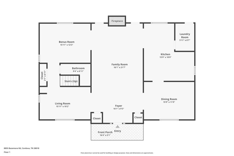 2,210/Mo, 8855 Bazemore Rd Cordova, TN 38018 Floor Plan View