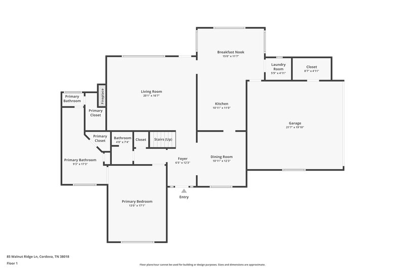 2,065/Mo, 85 Walnut Ridge Ln Cordova, TN 38018 Floor Plan View