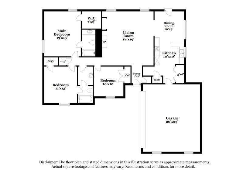 1,505/Mo, 6423 Kindness Cove Memphis, TN 38115 Floor Plan View