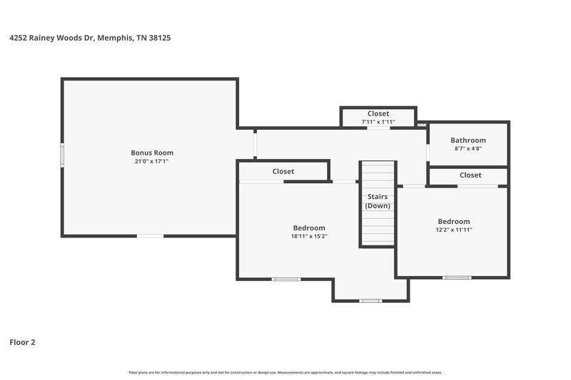 2,060/Mo, 4252 Rainey Woods Dr Memphis, TN 38125 Floor Plan View 2