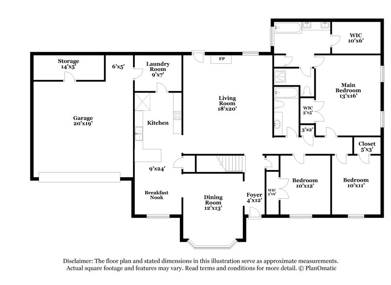 2,090/Mo, 7452 Keynon Cove Memphis, TN 38125 Floor Plan View