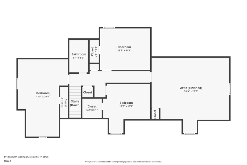 1,890/Mo, 5112 Autumn Evening Ln Memphis, TN 38125 Floor Plan View 2