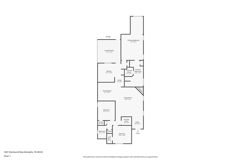 2,005/Mo, 7627 Glenlaurel Way Memphis, TN 38125 Floor Plan View