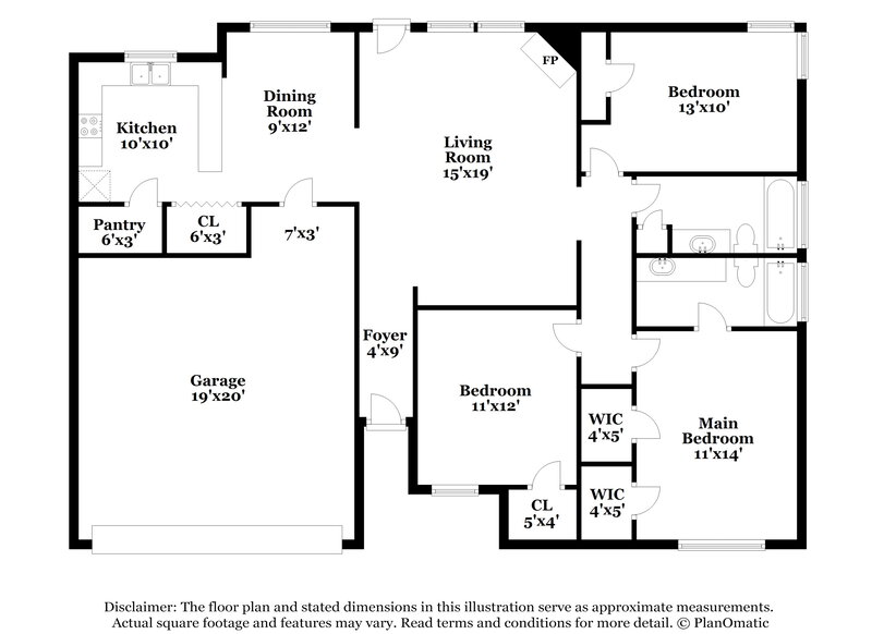 1,690/Mo, 4537 Bassett Hall Dr Memphis, TN 38125 Floor Plan View