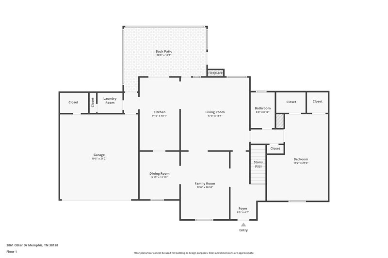 1,660/Mo, 3861 Otter Dr Memphis, TN 38128 Floorplan View