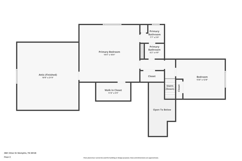 1,660/Mo, 3861 Otter Dr Memphis, TN 38128 Floorplan View 2